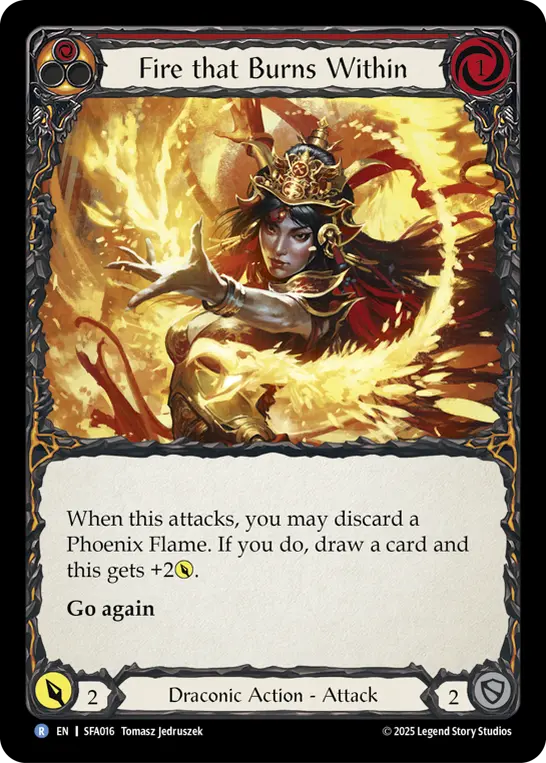 Fire that Burns Within (Red) SFA016, carta de Flesh and Blood de Silver Age Chapter 2 - Fai
