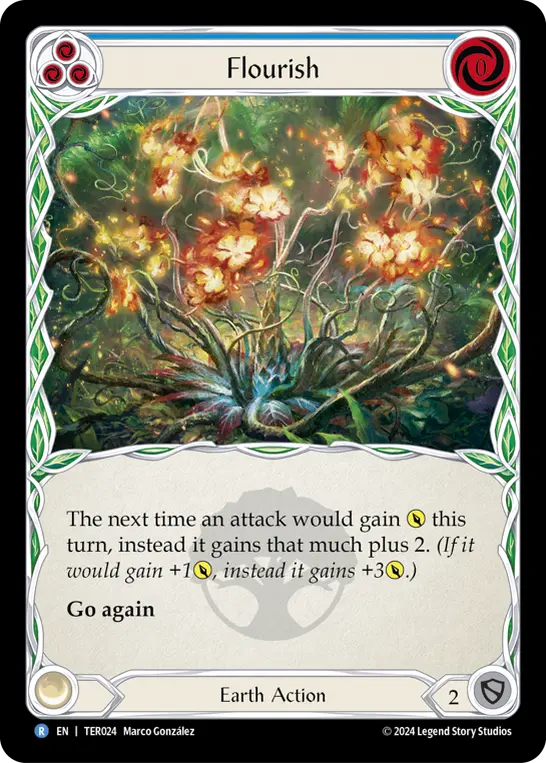 Flourish (Blue) TER024, carta de Flesh and Blood de First Strike - Terra