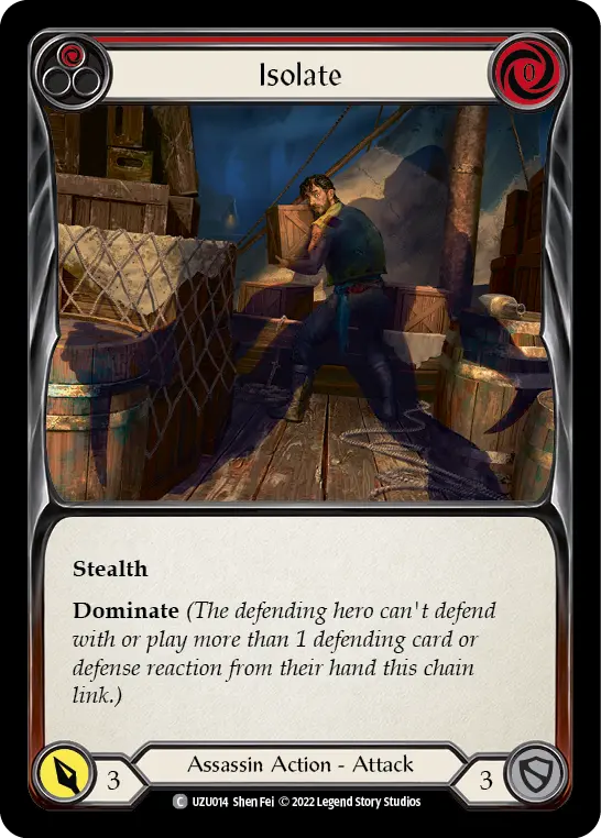 Isolate (Red) UZU014, carta de Flesh and Blood de Uzuri Blitz Deck