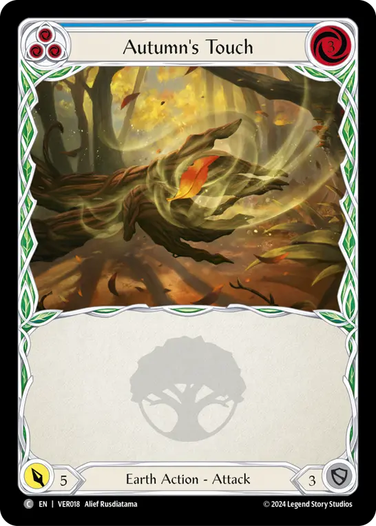 Autumn's Touch (Blue) VER018, carta de Flesh and Blood de Verdance Blitz Deck