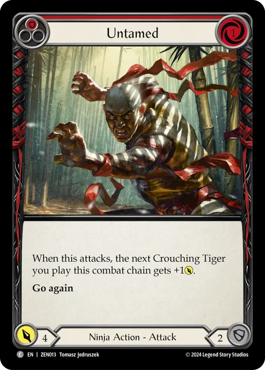 Untamed (Red) ZEN013, carta de Flesh and Blood de Zen Blitz Deck