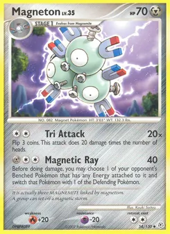 Magneton 54/130, carta de Pokémon de Diamante & Perla