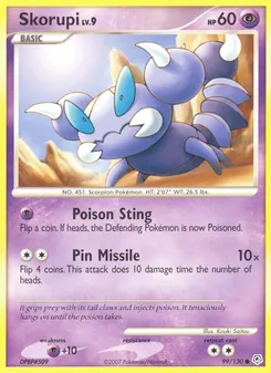 Skorupi 99/130, carta de Pokémon de Diamante & Perla
