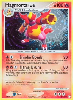 Magmortar 12/123, carta de Pokémon de Tesoros Misteriosos