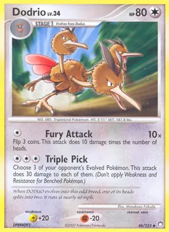 Dodrio 46/123, carta de Pokémon de Tesoros Misteriosos