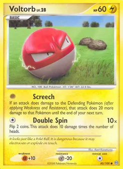 Voltorb 80/100, carta de Pokémon de Frente Tormentoso