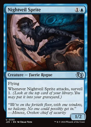 Nightveil Sprite 335, carta de Magic: The Gathering de Foundations Jumpstart