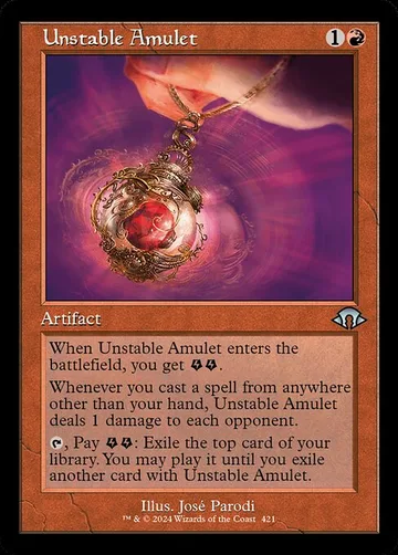 Unstable Amulet 421, carta de Magic: The Gathering de Modern Horizons 3