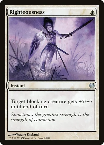 Righteousness 20, carta de Magic: The Gathering de Duel Decks: Heroes vs. Monsters