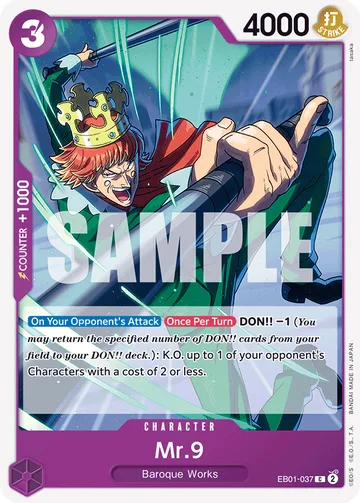 Mr. 9 EB01-037, carta de One Piece de Memorial Collection