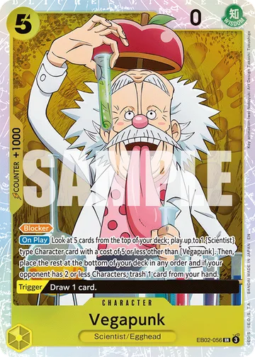 Vegapunk EB02-056, carta de One Piece de Anime 25th Collection