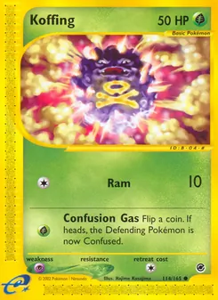 Koffing 114/165, carta de Pokémon de Expedition Base Set