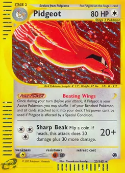 Pidgeot 23/165, carta de Pokémon de Expedition Base Set