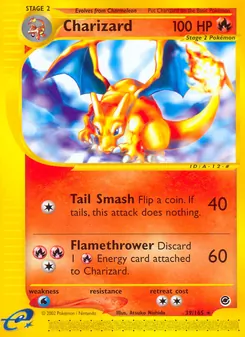 Charizard 39/165, carta de Pokémon de Expedition Base Set