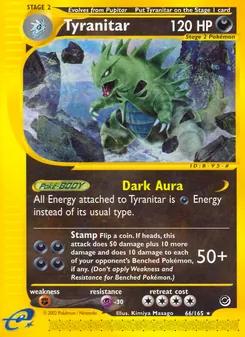Tyranitar 66/165, carta de Pokémon de Expedition Base Set