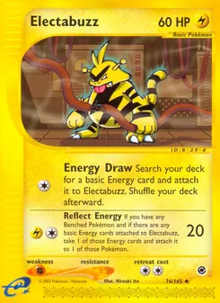 Electabuzz 76/165, carta de Pokémon de Expedition Base Set