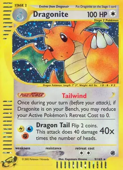 Dragonite 9/165, carta de Pokémon de Expedition Base Set