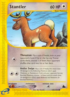 Stantler 102/144, carta de Pokémon de Skyridge