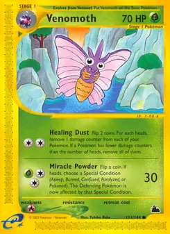 Venomoth 111/144, carta de Pokémon de Skyridge
