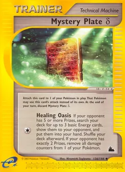 Mystery Plate δ 136/144, carta de Pokémon de Skyridge