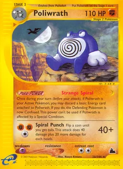 Poliwrath 26/144, carta de Pokémon de Skyridge
