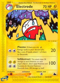 Electrode 36/144, carta de Pokémon de Skyridge