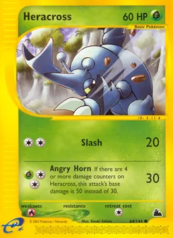 Heracross 64/144, carta de Pokémon de Skyridge