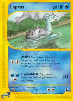 Lapras 71/144, carta de Pokémon de Skyridge