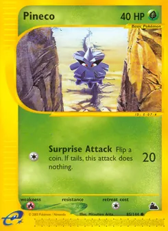 Pineco 85/144, carta de Pokémon de Skyridge
