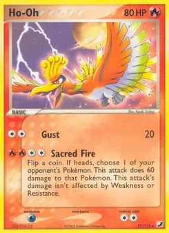 Ho-Oh 27/115, carta de Pokémon de EX Fuerzas Ocultas