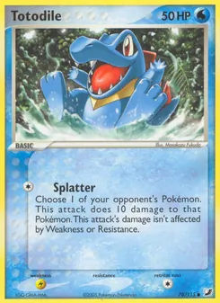 Totodile 78/115, carta de Pokémon de EX Fuerzas Ocultas