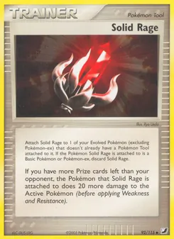 Solid Rage 92/115, carta de Pokémon de EX Fuerzas Ocultas