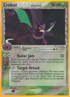 Crobat δ 2/113, carta de Pokémon de Delta Species