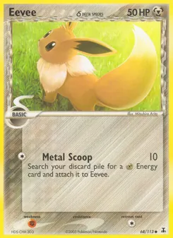 Eevee δ 68/113, carta de Pokémon de Delta Species