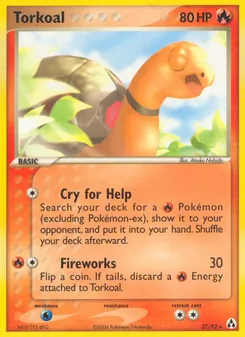 Torkoal 27/92, carta de Pokémon de Legend Maker