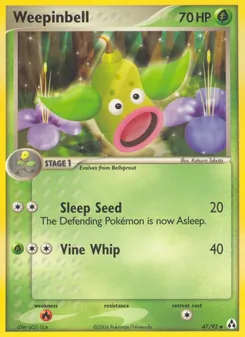 Weepinbell 47/92, carta de Pokémon de Legend Maker