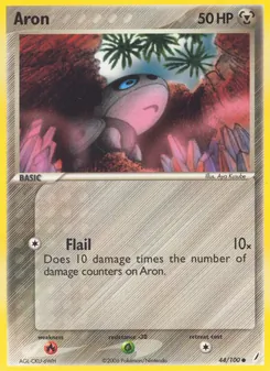 Aron 44/100, carta de Pokémon de Crystal Guardians