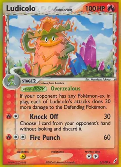 Ludicolo δ 6/100, carta de Pokémon de Crystal Guardians