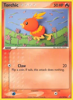 Torchic 65/100, carta de Pokémon de Crystal Guardians