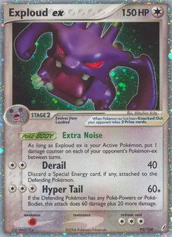 Exploud ex 92/100, carta de Pokémon de Crystal Guardians