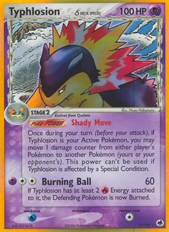 Typhlosion δ 12/101, carta de Pokémon de Dragon Frontiers