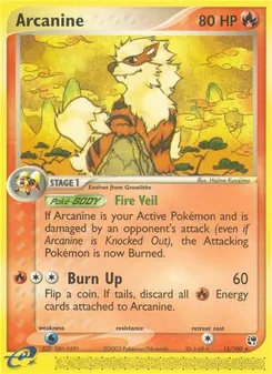 Arcanine 15/100, carta de Pokémon de Sandstorm