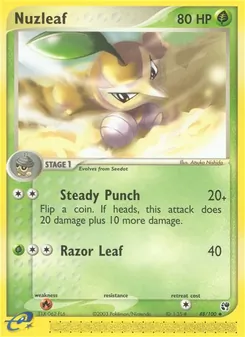 Nuzleaf 48/100, carta de Pokémon de Sandstorm