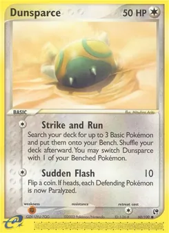 Dunsparce 60/100, carta de Pokémon de Sandstorm
