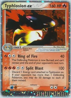 Typhlosion ex 99/100, carta de Pokémon de Sandstorm