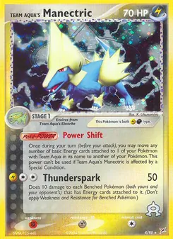 Team Aqua's Manectric 4/95, carta de Pokémon de Team Magma vs Team Aqua