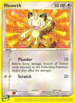 Meowth 42/95, carta de Pokémon de Team Magma vs Team Aqua