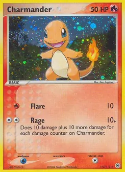 Charmander 113/112, carta de Pokémon de FireRed & LeafGreen