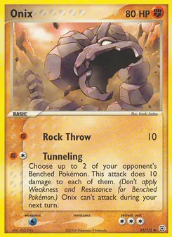 Onix 42/112, carta de Pokémon de FireRed & LeafGreen