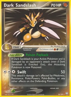 Dark Sandslash 18/109, carta de Pokémon de Team Rocket Returns